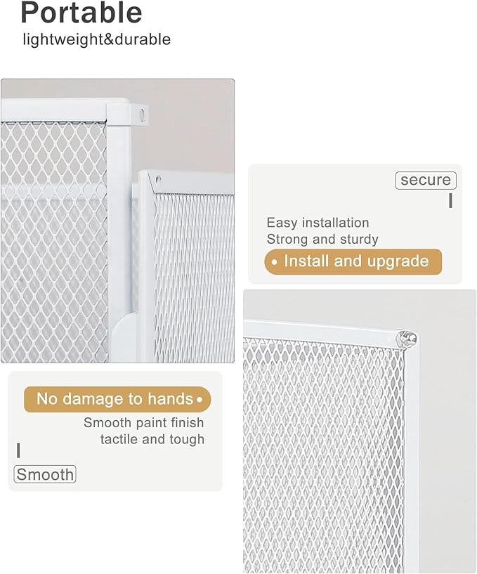 Oterri Hanging File Organizer, Metal File Organizer, Portable Desktop File Organizer for Letter Size Folder, Mesh Hanging File Crate for Office,Folders Not Included(Pure White-Large,1 Pack)