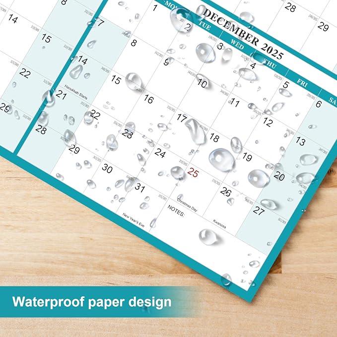 24" x 36" Exellewis 2025 Wall Calendar Erasable, Wet & Dry Erase Large Laminated Annual Yearly Planner - 12 Month Horizontal Vertical Calendar January to December for Easy Planning, Organizing