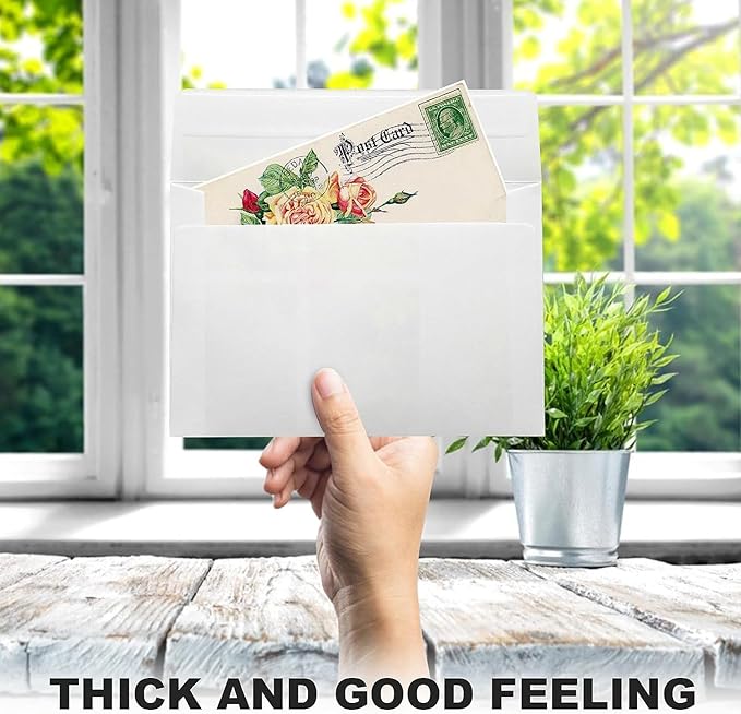 50 Packs 4x6 Envelopes,White A4 Envelopes,4x6 Envelopes for Invitations, Printable Invitation Envelopes,Envelopes Self Seal for Weddings, Invitations,Greeting Cards, Mailing, Invitations, Photos