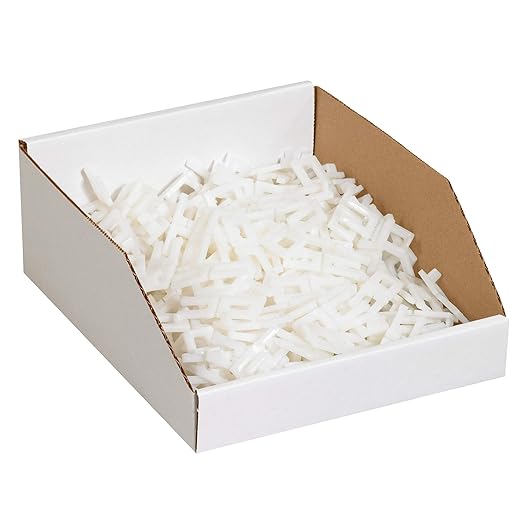 Partners Brand PBINMT1224 Open Top Bin Boxes, 12" x 24" x 4-1/2", Oyster White (Pack of 50)
