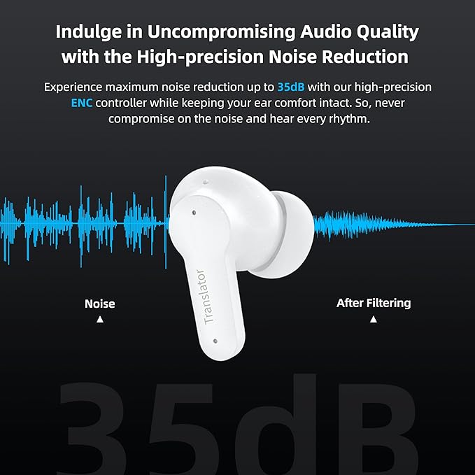 M3 Offline AI Translator Earbuds Support 144 Languages & Accents Translation Two-Way Translation Translator Device AI Translation Earbuds Real Time