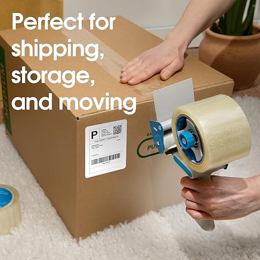 Spartan Industrial - 2" X 60 yd Clear Shipping Tape Rolls - 12 Rolls of Heavy Duty Box Tape for Moving, Packing, Shipping, Storage - 2.7 Mil