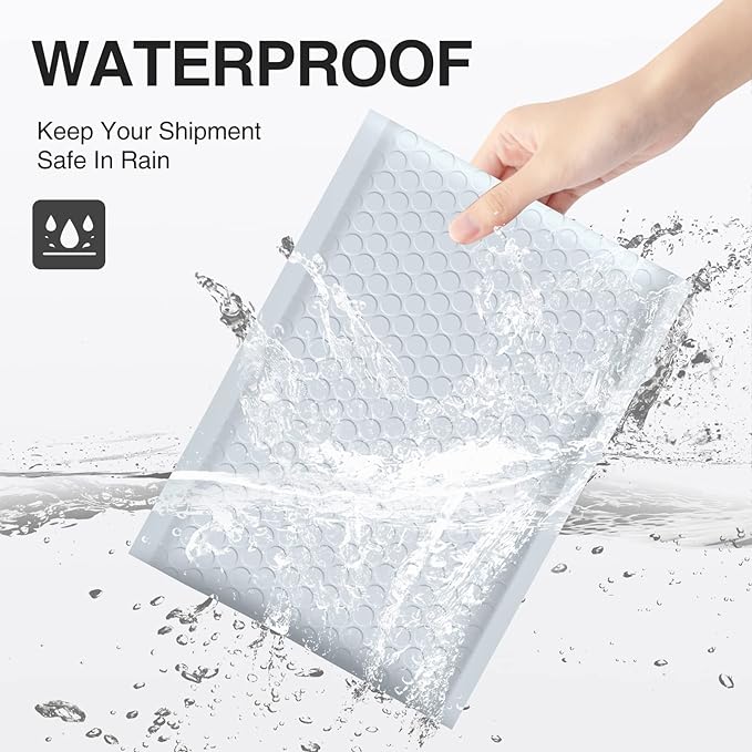 UCGOU Bubble Mailers 7.25x12 Inch White 25 Pack Usable Size 7.25x11 Padded Envelopes Small Business Opaque Packaging Self Seal Waterproof Boutique Bulk Shipping Bags for Jewelry Makeup Supplies #1