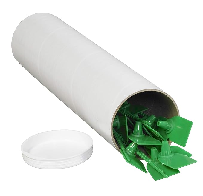 BOX USA BP3026W Mailing Tubes with Caps, 3" x 26", White (Pack of 24)