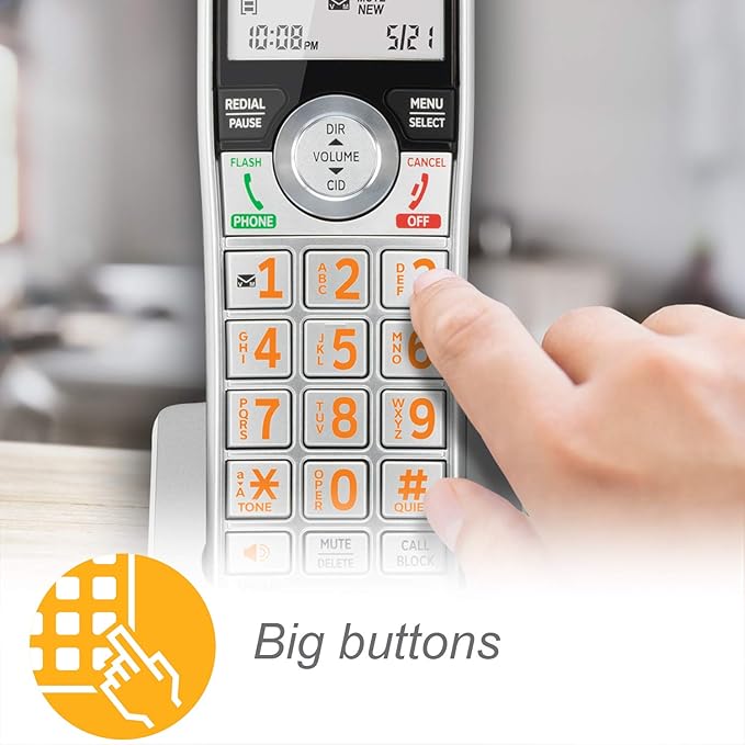 AT&T CL82207 DECT 6.0 2-Handset Cordless Phone for Home with Answering Machine, Call Blocking, Caller ID Announcer, Intercom and Unsurpassed Range, Silver