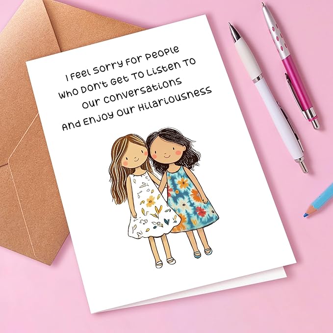 Funny Bestie Sister Birthday Card, Funny Birthday Card for Best Friend, Sister Birthday Card for Her, Best Gift for Her, Friendship Card, Friendship Card, Cute Card