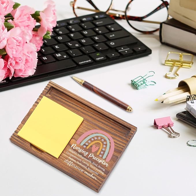 Nurse Preceptor Gift Sticky Note Holder, Nursing Preceptor Thank You Gift, Appreciation Gifts for Nurse Student Grad, RN Nurse Week Gifts Self-Stick Note Pad Holders for Clinic Hospital Staff TZP52