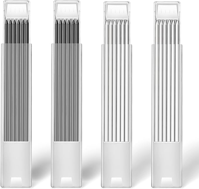 Hiboom 24 Pieces 2.8mm HB Refill for Carpenter Pencil, Study Long Lasting Pencil for Mechanical Pencil Woodworking Construction (Black, White)