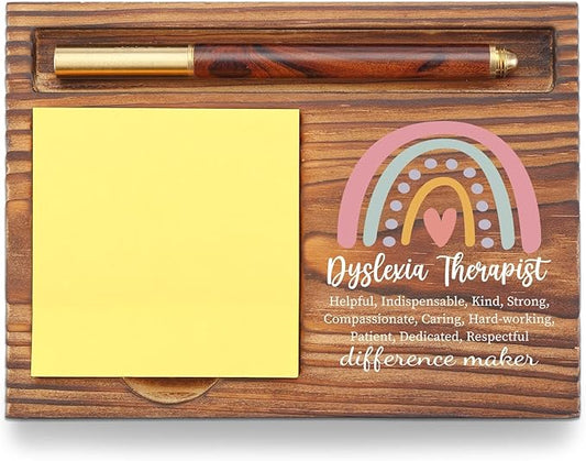 Dyslexia Therapist Gift Sticky Note Holder, Thank You Gifts for Dyslexia Therapy, Dyslexia Teacher Specialist Appreciation, Self-Stick Note Pad Holders for Therapist Clinic Staff TZP50
