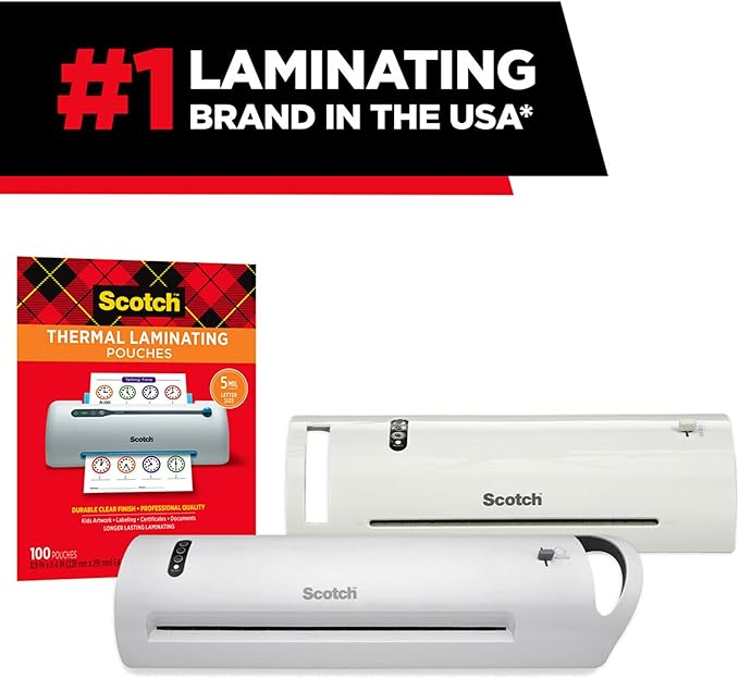 Scotch Thermal Laminating Pouches, 200 Pack Laminating Sheets, 3 Mil, 8.9 x 11.4 Inches, Holiday & Craft Supplies, For Use With Thermal Laminators, Letter Size Sheets