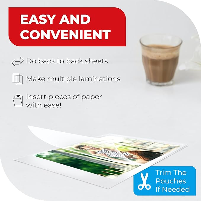 3MIL Thermal Laminating Sheets (100 Count) 9x11.5 inch, Dry-Erase Friendly Laminating Pouces, Compatible with Laminators Crystal Clear Laminated Finish