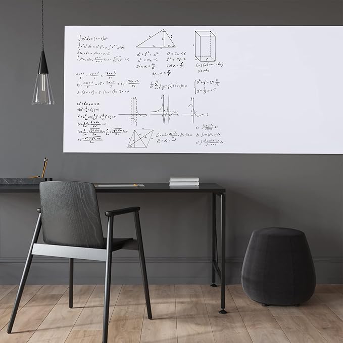 HAMIGAR Whiteboard Sticker for Wall 35.4" x 157.48" Whiteboard Wallpaper Peel and Stick, White Board Stick on Wall, Dry Erase Contact Paper Adhesive Poster Board Whiteboard