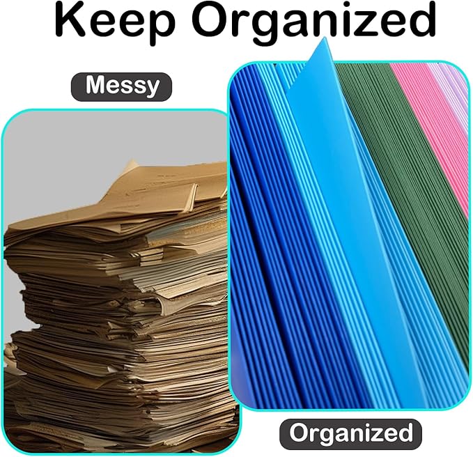 BIBRADAA® 50 Packs Dark Green Pocket Folders,Paper Folder Surface with Waterproofing,Letter Size,Holds 100 Plus Sheets,for School,Office,Business. (50, Dark Green)