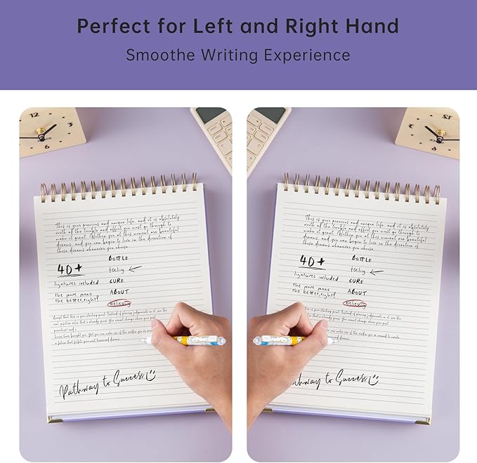 Top Spiral Notebook 8.5x11 Steno Notebook Top Spiral Notebook 240 Pages Top Bound Spiral Notebook College Ruled Left Handed Notebook Thick Superhard Cover Inner Pocket, Spiral Notebook for Work School Office Gift