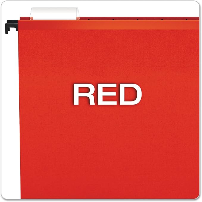 Pendaflex SureHook Reinforced Hanging Folders, Letter Size, Red, 20 per Box (6152 1/5 RED)