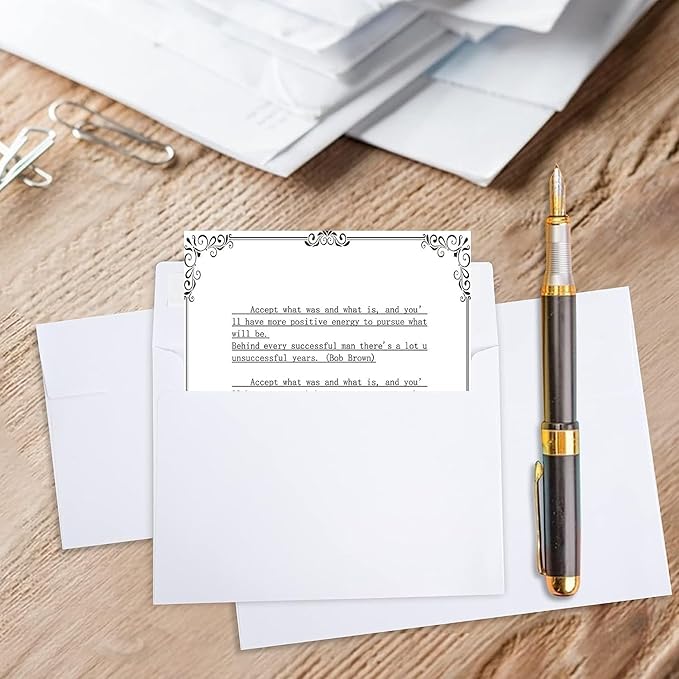 50 Packs 5x7 Envelopes,White A7 Envelopes,5x7 Envelopes for Invitations,Envelopes Self Seal for Weddings,Greeting Cards, Mailing, Invitations, Photos, Postcards，Printable Invitation Envelopes
