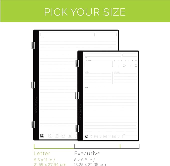 Rocketbook New Pro Daily/To-Do Page Pack | Scannable Pro Pages for To Do Lists and Agendas - Write, Scan, Erase, Reuse | 20 Sheets | Letter Size: 7.8 in x 10.5 in
