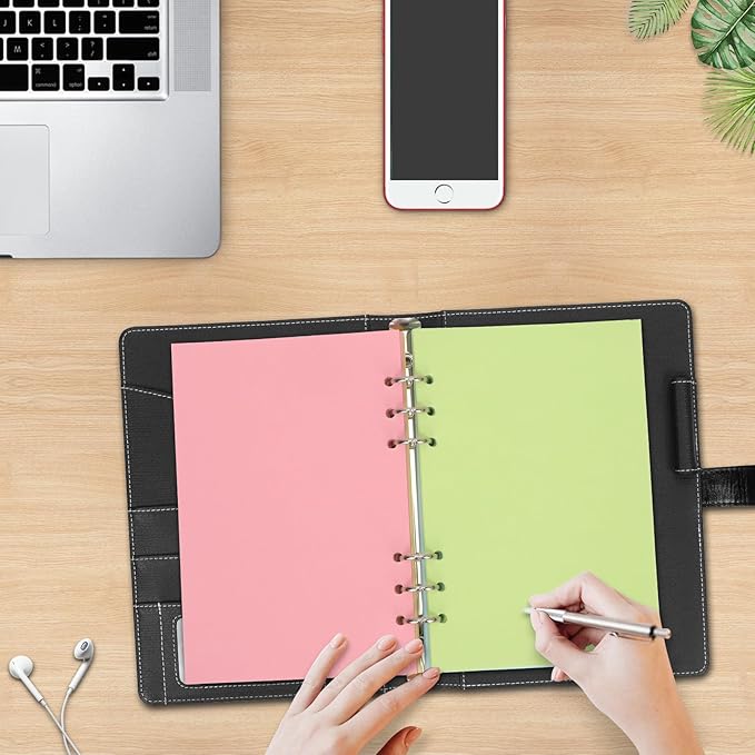 A5 Refills Paper, A5 Binder Planner Loose Leaf Paper, [5 Color] 150 Sheets (300 Pages) 6-Hole Notebook Refills for 6-Ring Refillable A5 Ring Binder Notebook Planner, Blank Paper
