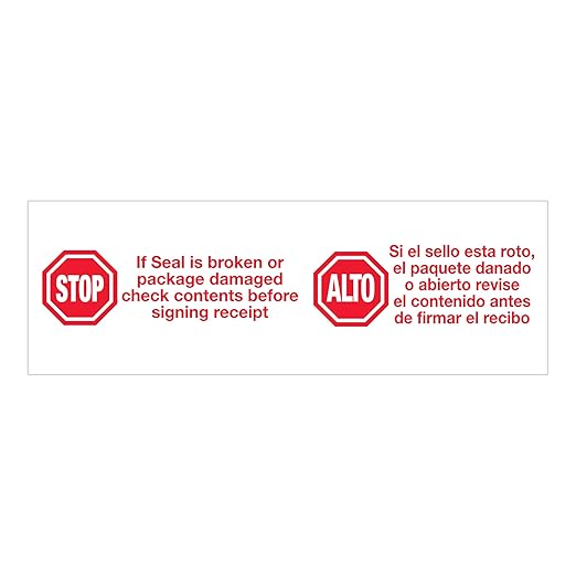 Aviditi Tape Logic 2 Inch x 110 Yard 2.2 Mil Red/White, Heavy Duty Packing Tape, "Stop/Alto" 18 Pack, Perfect for Packing, Shipping, Moving, Home and Office