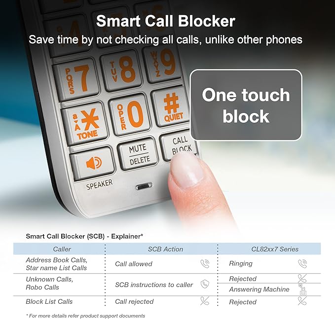 AT&T DECT 6.0 Expandable Cordless Phone with Answering System, Silver/Black with 1 Handset (CL82107)