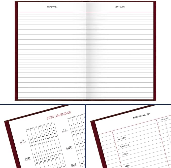AT-A-GLANCE 2025 Diary, Standard Diary, Daily, 5-3/4" x 8-1/4", Small, 12-Month, Hardcover, Red (SD3891325)