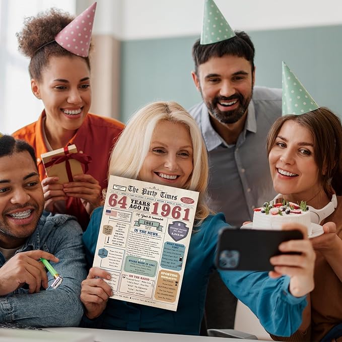 64th Birthday Gift Cards for Women Men, Gifts for 64 Year Old Woman Man, 64th Birthday Decorations for Dad Mom