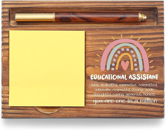 Educational Assistant Sticky Note Holder, Educational Aide Appreciation Gifts, Teacher's Day Thank You Gifts for Assistant Teacher, Back to School Gifts Desk Self-Stick Note Pad Holders TZP59
