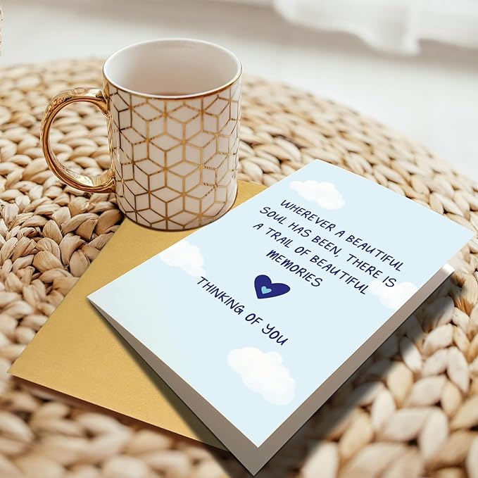 Sorry for Your Loss Card, Thinking of You Card, Sympathy Gift, Bereavement Card, Wherever A Beautiful Soul Has Been There Is A Trail Of Beautiful Memories