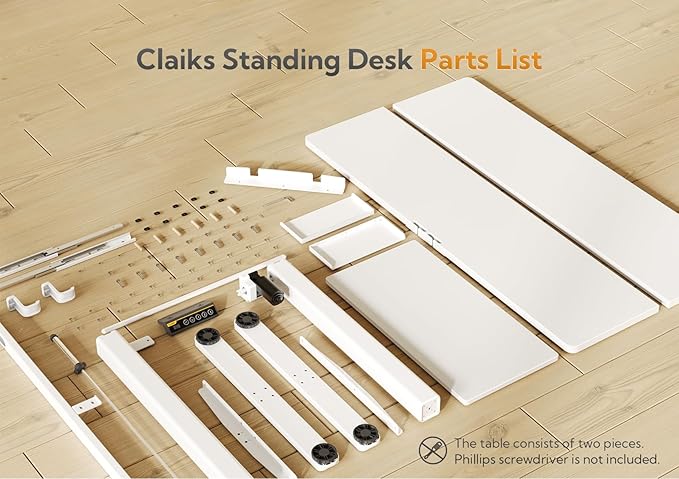 Standing Desk with Keyboard Tray, Electric Standing Desk Adjustable Height, 55x24 Inches Sit Stand up Desk with Splice Board, Raising Desk for Home Office, White