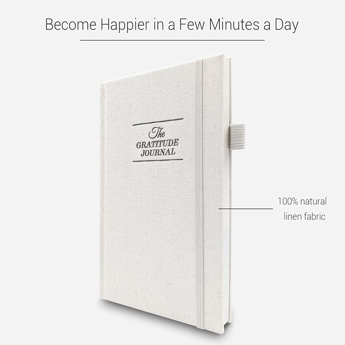 The Gratitude Journal: Inspire Thankfulness, Mindfulness, Positivity, Happiness,Upgraded with Pen Holder, Inner Pocket & Elastic Closure Band (Beige)