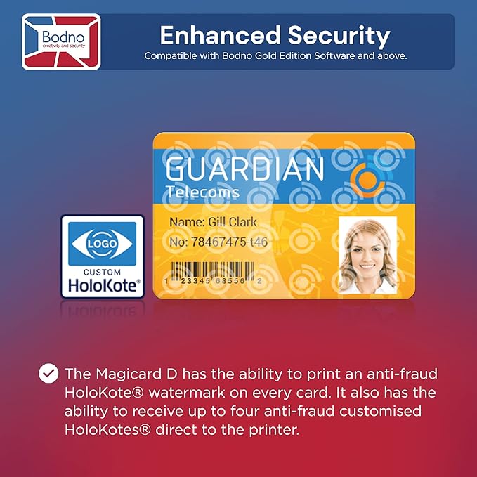 Bodno Magicard D Dual Sided ID Card Printer & Complete Supplies Package ID Software - Bronze Edition