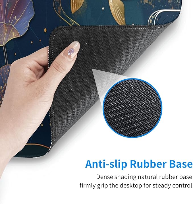Gaming Mouse Pad Desk Pad,Extended Big Mouse Pad,31.5x11.8 Inch Long Computer Keyboard Mouse Mat Mousepad with 3mm Non-Slip Base and Stitched Edge for Gaming and Office… (koi)