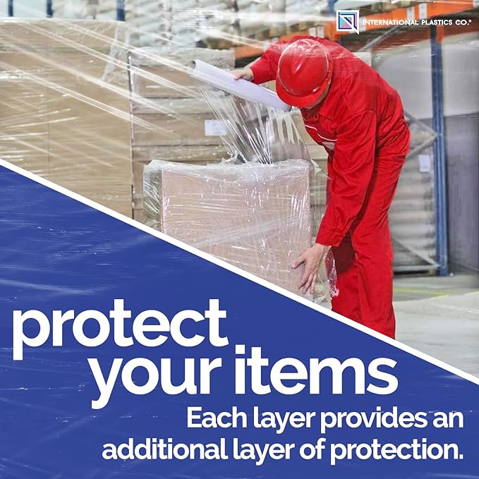 80 Gauge 1200ft Plastic Stretch Film/Wrap 500% Stretch Clear Cling Durable Adhering Packing Moving Packaging Heavy Duty Shrink Film (18", 4)