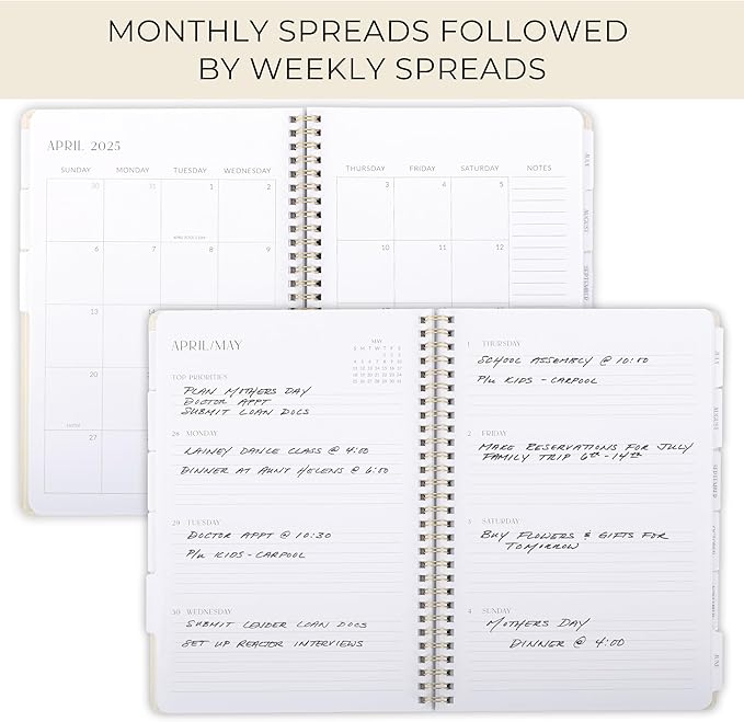 Beautiful 2025 Daily Planner - 7" x 10" Daily Planner for Women or Men with Weekly & Monthly Spreads for Easy Planning - Perfect Calendar Book To Organize All Tasks and Boost Productivity