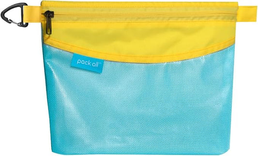 pack all Water-resistant Material Zipper Pouch, Mesh Zipper Bag for Storage, Travel, Office (Medium, Blue)