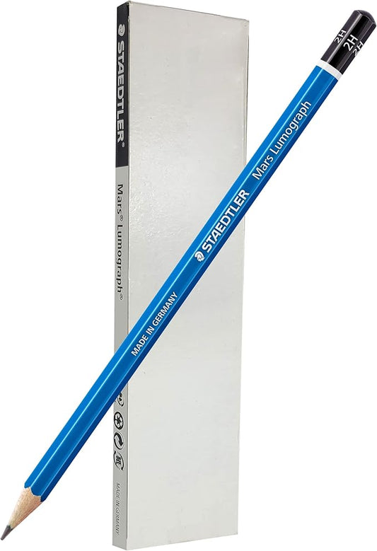 STAEDTLER Mars Lumograph 2H Graphite Art Drawing Pencil, 6 Pencils