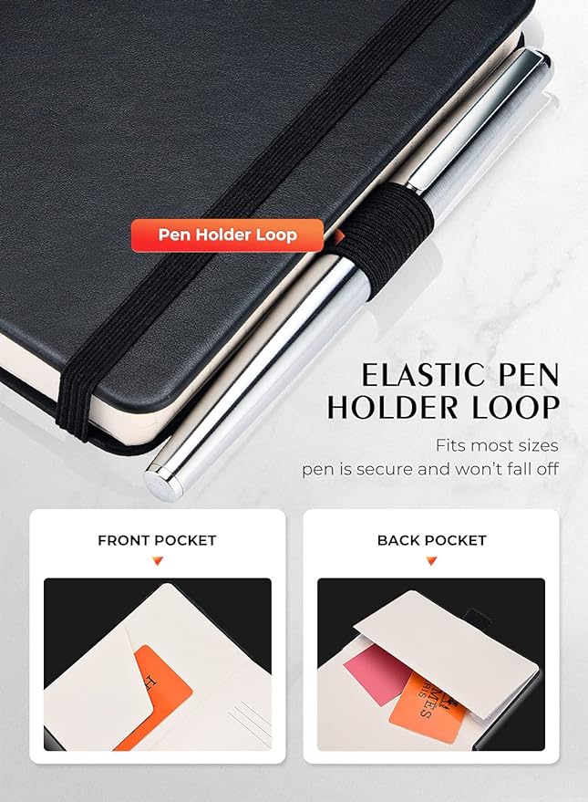AISBUGUR Pocket Notebook, Small Notebook, 2-Pack Total 320 Pages,3.7" x 5.7" Pocket Notebook (8 Pack, 8 Pack Black)