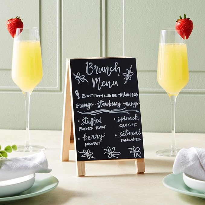 2 Pack Mini Chalkboard Easel Signs for Tabletop Decorations, Restaurant Food Display, Message Boards, Small Business, Wedding, Catering Events, Coffee Shop (4.5x7.5 in)