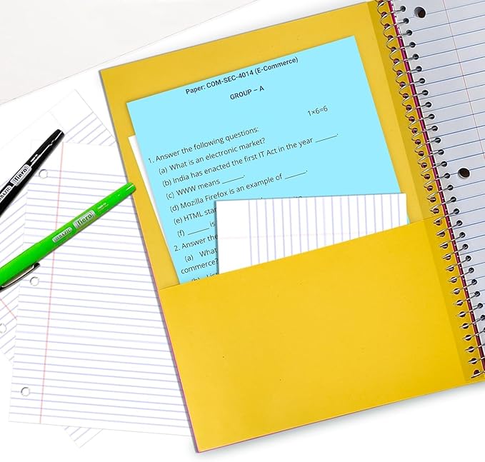 3 Subject Notebook Wide Ruled, 12 Pack, Long Lasting, Extra Pages - 300 Pages (150 Sheets), No-Bleed Thick Paper, 3 Hole Punched, 8x10-1/2, 3 Subject Spiral Notebook for School, Home & Office