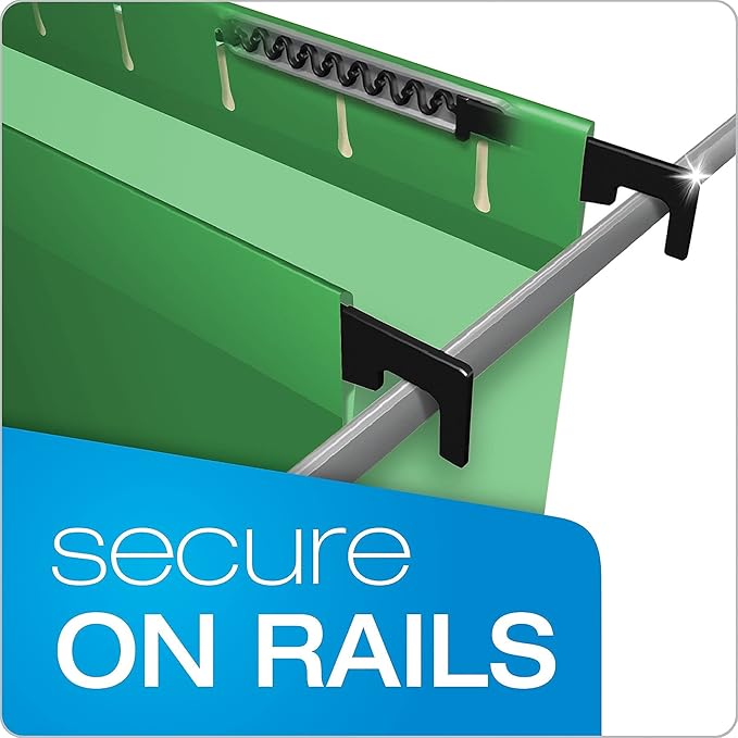 Pendaflex SureHook Reinforced Hanging Folders, Letter Size, Bright Green, 20 per Box (6152 1/5 BGR)