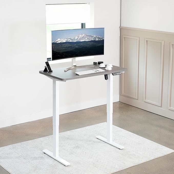 VIVO Dark Gray 43 x 24 inch Universal Solid One-Piece Table Top for Standard and Sit to Stand Height Adjustable Home and Office Desk Frames, DESK-TOP43G