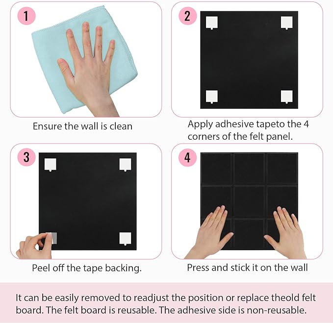 Smarpau 12 Pack Large Corkboad Felt Cork Board Tiles 48"x36" Black Large Cork Bulletin Board Square Pin Board Tack Board for Wall Cork Wall Tiles for Home School
