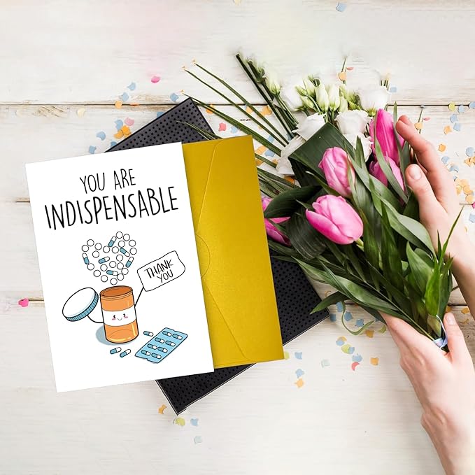 Thank You Cards, Funny Appreciation Card for Men Women, Cute Thank You Card for Doctor Nurse, Medical Staff Appreciate Greeting Card for Nurse Her, Perfect Doctors Day Gift Idea