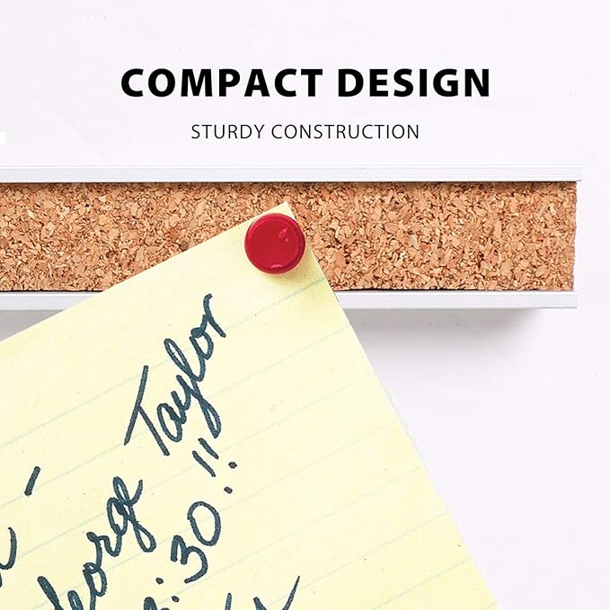 Corksidol Bulletin Bar Strip, Cork Board, Cork Strips, 48" x 1", Classroom, Office, Walls, Cubicle, Aluminum Frame,Include Pins and Adhesive Strip, 1 Pack, (Silver)