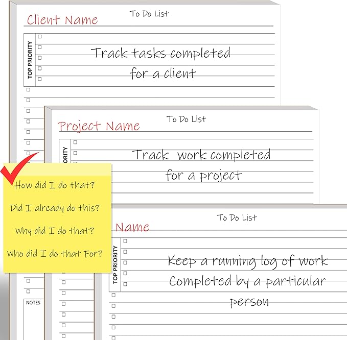 TO DO List Planner Notepad, 60 Page Planning Pad. Undated ToDo Checklist w/Priority & Note Sections. Organize & Track Projects, Clients or Daily Tasks. 8.5 X 11, A4 Tear Sheets.