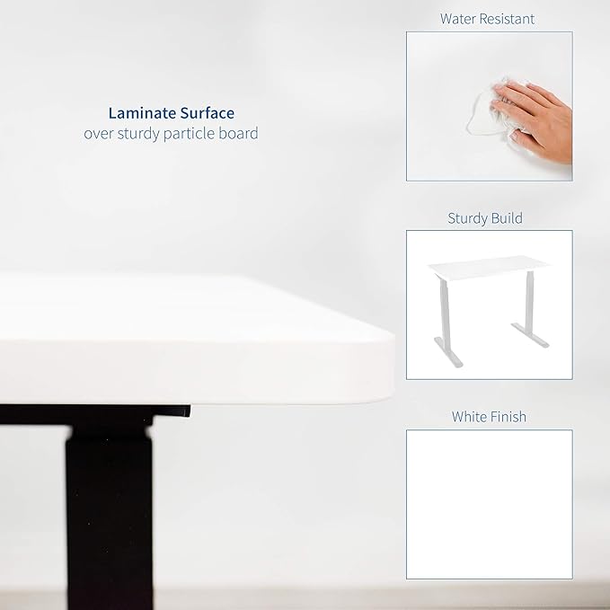 VIVO White 60 x 24 inch Universal Solid One-Piece Table Top for Standard and Sit to Stand Height Adjustable Home and Office Desk Frames, DESK-TOP60W