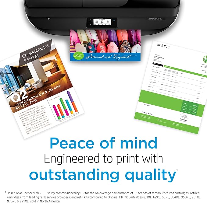 HP 62 Black/Tri-color Ink (2-pack) | Works with HP ENVY 5540, 5640, 5660, 7640 Series, HP OfficeJet 5740, 8040 Series, HP OfficeJet Mobile 200, 250 Series | Eligible for Instant Ink | N9H64FN