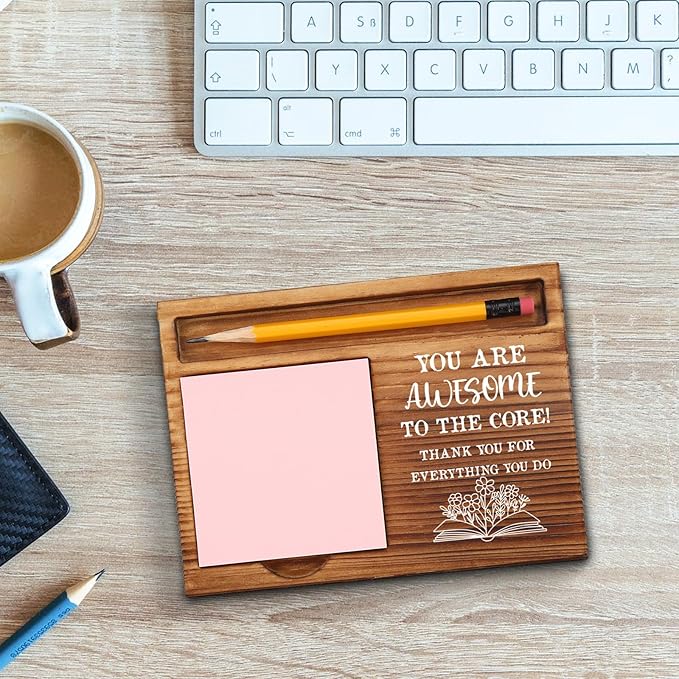 Inspirational Teacher Quotes Sticky Note Holder, Teacher Desk Supplies Set, Thank You Teacher Appreciation Gifts from Student Self-Stick Note Pad Holders GSH26