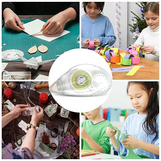 Glue Runner Permanent, Double Sided Adhesive Scrapbook Runner Tape Roller, 0.3-inch by 360-Inch, Permanent Adhesive Dots Roller Applicator - 12 Packs White