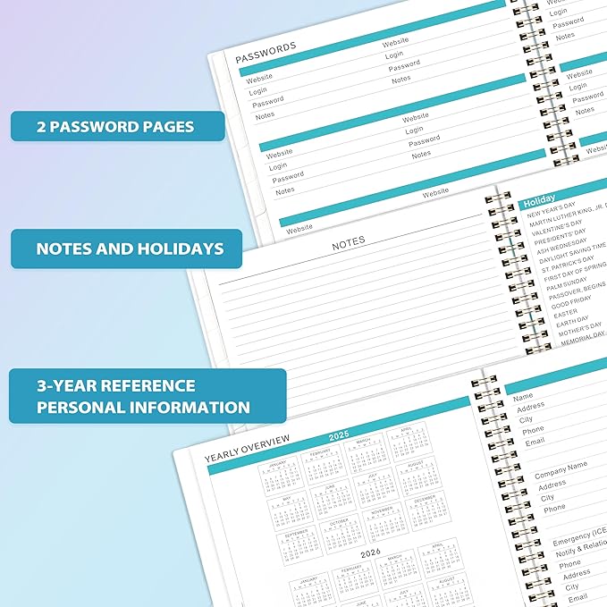 2025 Monthly Planner - 2025 Planner from January to December, 2025 Calendar Monthly Planner with Inner Pocket, Tabs, Monthly Planner 8.5 x 11